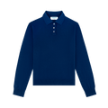 long sleeve classic polo sweater -navy