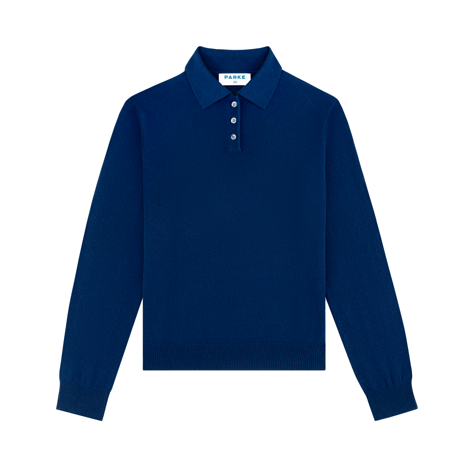 long sleeve classic polo sweater -navy